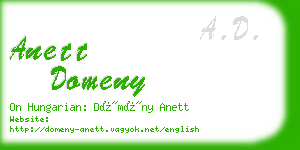 anett domeny business card